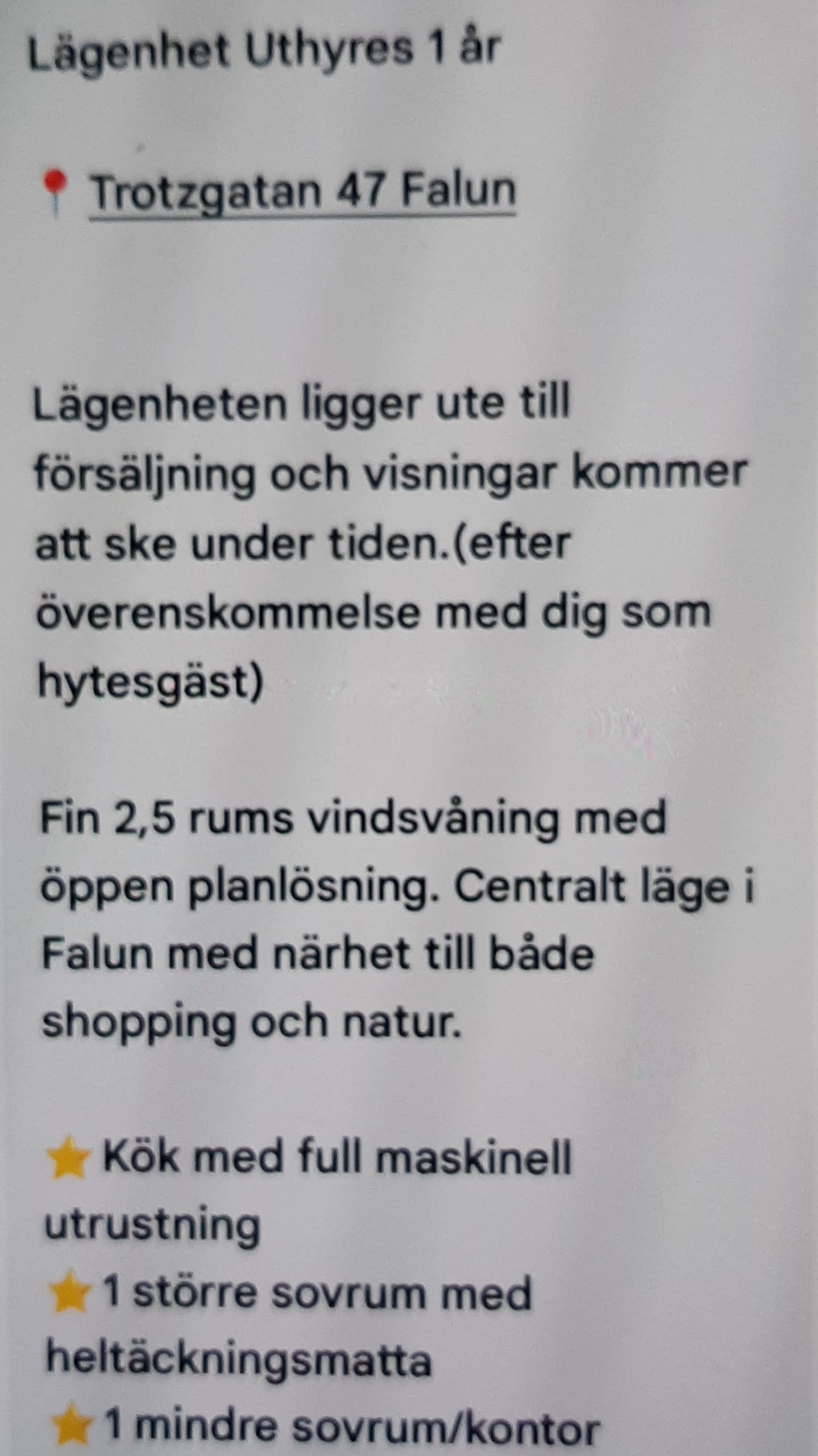 2.5-rum lägenhet i Falun, Trotzgatan - bild 1 2.5-rum lägenhet i Falun, Trotzgatan - bild 1